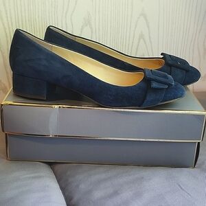 10M Louise et Cie Buckled Low Block Heel - Blue